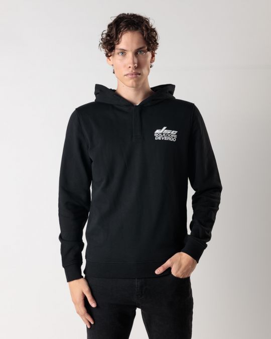 BLACK MEN'S HOODIE 1D24FW4080LS0705