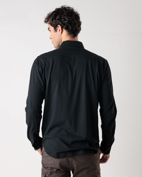 BLACK MEN'S LONG-SLEEVED SHIRT 1D24FW5004LS0104