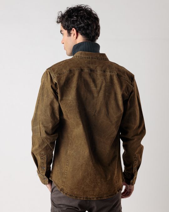 KHAKI MEN'S LONG-SLEEVED SHIRT 1D24FW5007LS1306