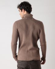 BROWN MEN'S KNITTED SWEATER