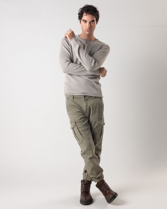 GREY MEN'S KNITTED SWEATER 1D24FW6011LS1106