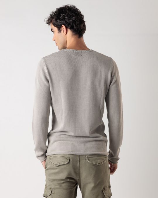 GREY MEN'S KNITTED SWEATER 1D24FW6011LS1106