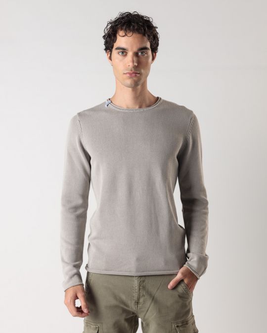 GREY MEN'S KNITTED SWEATER 1D24FW6011LS1106
