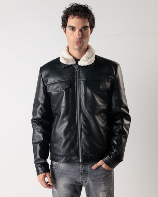 BLACK MEN'S COAT 1D24FW3019KA9000