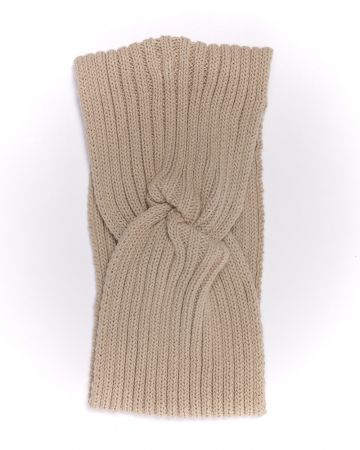 BEIGE WOMEN'S KNITTED HEADBAND 2D24FW8500HA1101
