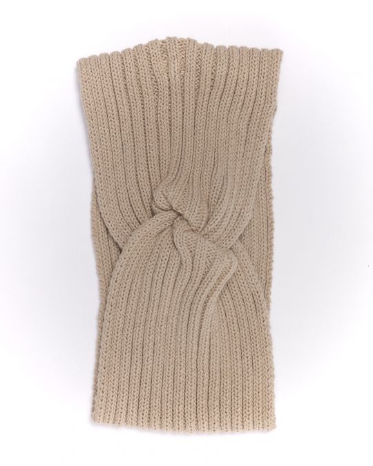 BEIGE WOMEN'S KNITTED HEADBAND 2D24FW8500HA1101