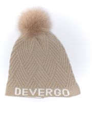 BEIGE WOMEN'S KNITTED HAT