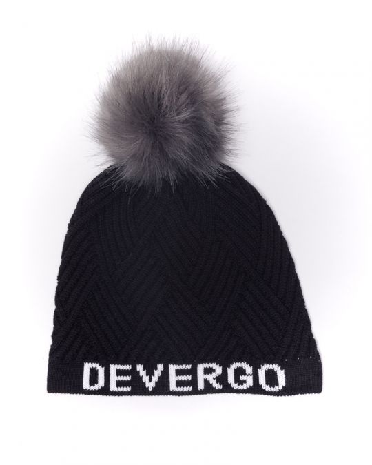 BLACK WOMEN'S KNITTED HAT 2D24FW8505HA1101