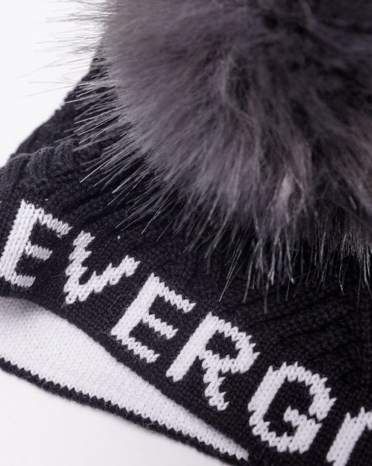 BLACK WOMEN'S KNITTED HAT 2D24FW8505HA1101