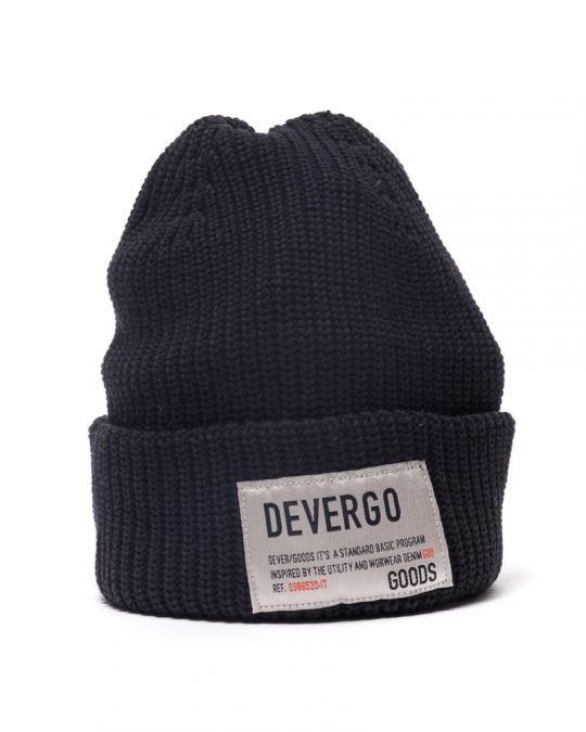 BLACK MEN'S KNITTED HAT 1D24FW8003HA1101