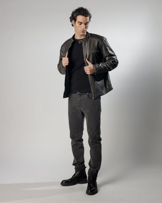 GREY MEN'S COAT 1D24FW3023KA9000