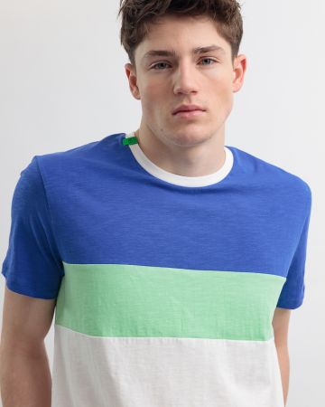 BLUE MEN'S T-SHIRT 1D25SS4023SS3805