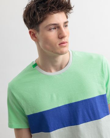 BLUE MEN'S T-SHIRT 1D25SS4023SS3805