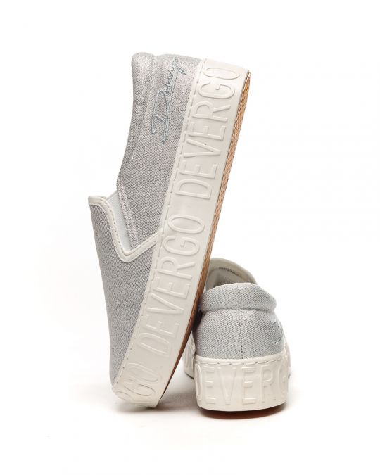 SILVER WOMEN'S SLIP-ON SHOES - HELIA EMBROIDERY DE25SS3515EM KD