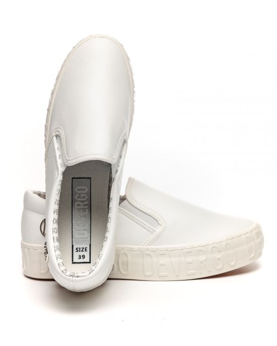 WHITE WOMEN'S SLIP-ON SHOES - HELIA PU DE25SS3515PU KD