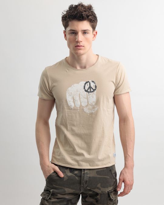 BEIGE MEN'S T-SHIRT 1D25SS4066SS0106