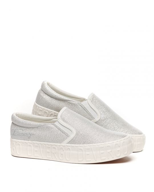 SILVER WOMEN'S SLIP-ON SHOES - HELIA EMBROIDERY DE25SS3515EM KD