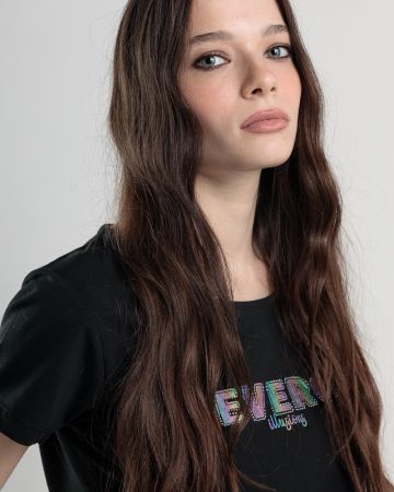 BLACK WOMEN'S T-SHIRT 2D25SS4551SS0205