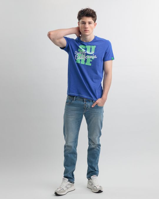 BLUE MEN'S T-SHIRT 1D25SS4026SS3805