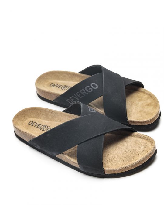 BLACK MEN'S SLIDES - FELIX DE25SS2003PU HV