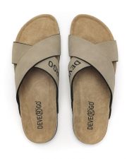 BEIGE MEN'S SLIDES - FELIX