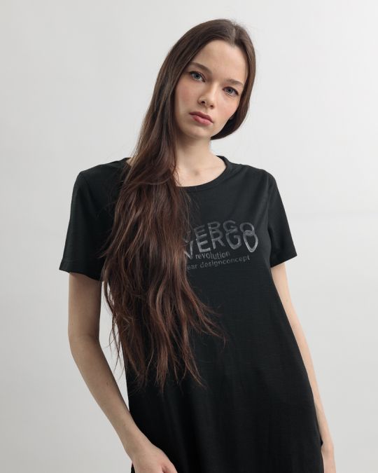 BLACK WOMEN'S T-SHIRT 2D25SS4565SS3805