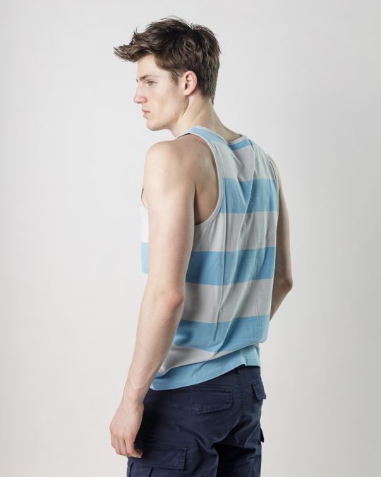 BLUE MEN'S SLEEVELESS T-SHIRT 1D25SS4081SL0104
