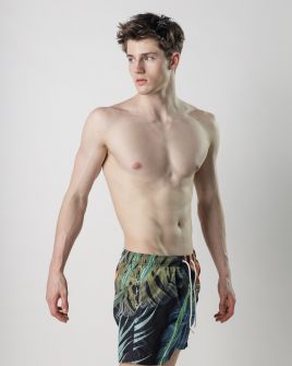 BLACK MEN'S BEACH SHORTS 1D25SS1057SP6000