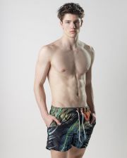 BLACK MEN'S BEACH SHORTS