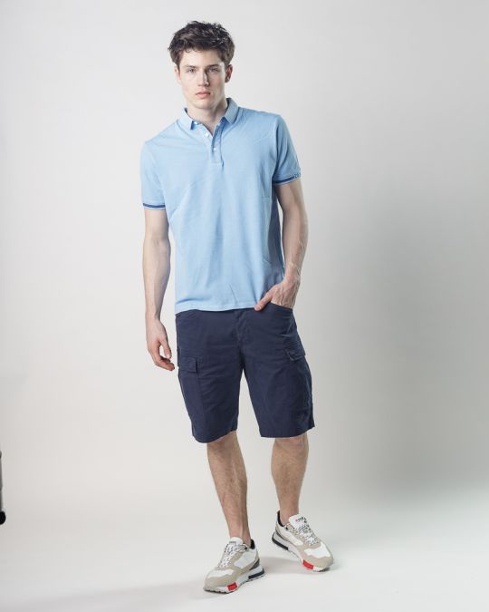 BLUE MEN'S T-SHIRT 1D25SS4011SS2405