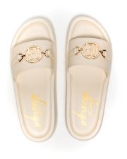BEIGE WOMEN'S SLIDES - SHARON