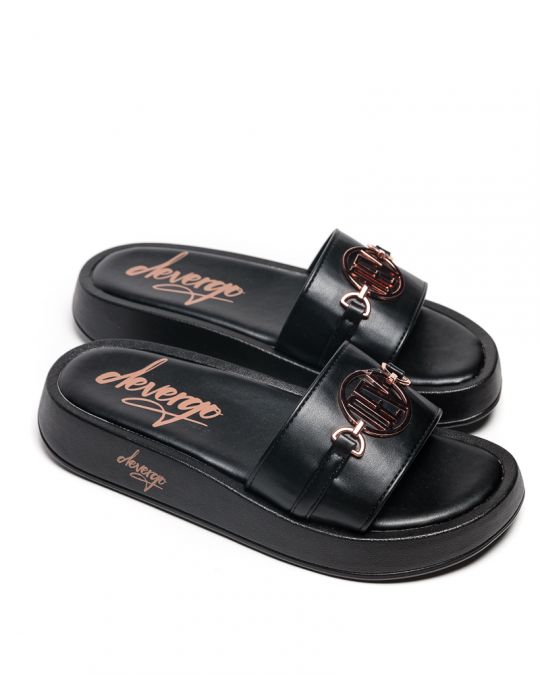BLACK WOMEN'S SLIDES - SHARON DE25SS2521PU SY