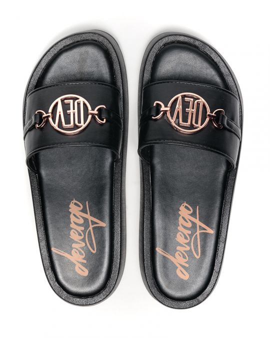 BLACK WOMEN'S SLIDES - SHARON DE25SS2521PU SY