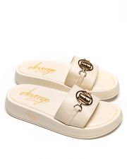 BEIGE WOMEN'S SLIDES - SHARON
