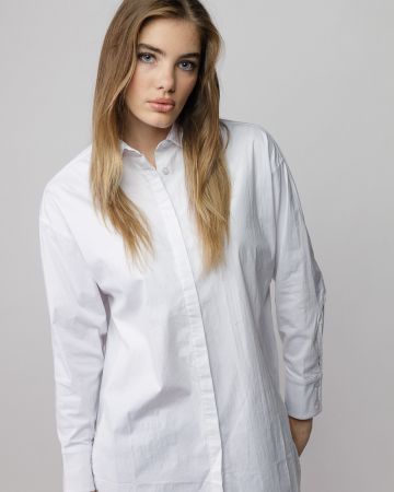 WHITE WOMEN'S LOOSE SHIRT 2D25FW5500LS1305