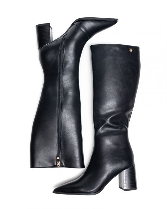 BLACK WOMEN'S HIGH HEELED BOOTS - LUCIA DE25FW6554PU SH