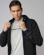 BLACK MEN'S ZIP SWEATER
