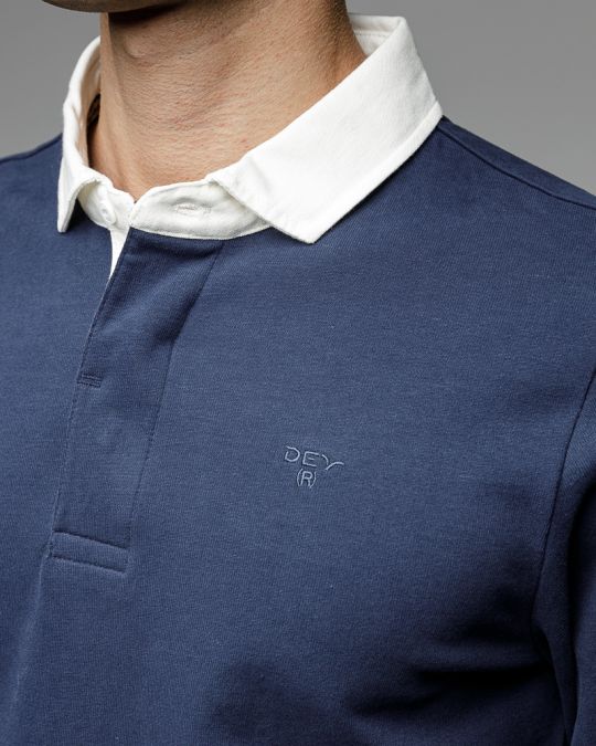 BLUE MEN'S LONG SLEEVE POLO SHIRT 1D25FW4010LS0104