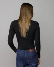 BLACK WOMEN'S LONG SLEEVE BODYSUIT