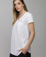 WHITE WOMEN'S V-NECK SHORT SLEEVE T-SHIRT