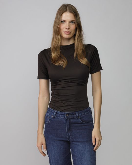 BROWN WOMEN'S SHORT SLEEVE T-SHIRT 2D25FW4527SS0105