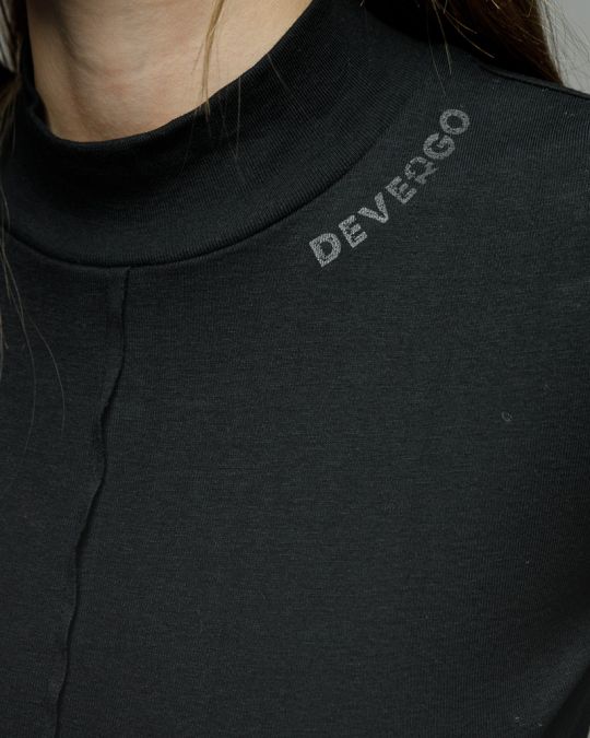 BLACK WOMEN'S LONG SLEEVE TURTLENECK T-SHIRT 2D25FW4546LS3305