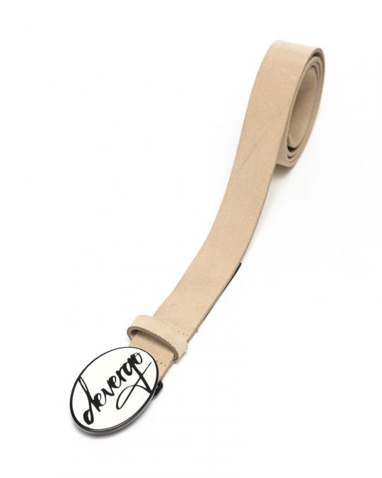 BEIGE WOMEN'S LEATHER BELT 2D25FW8580BL2100