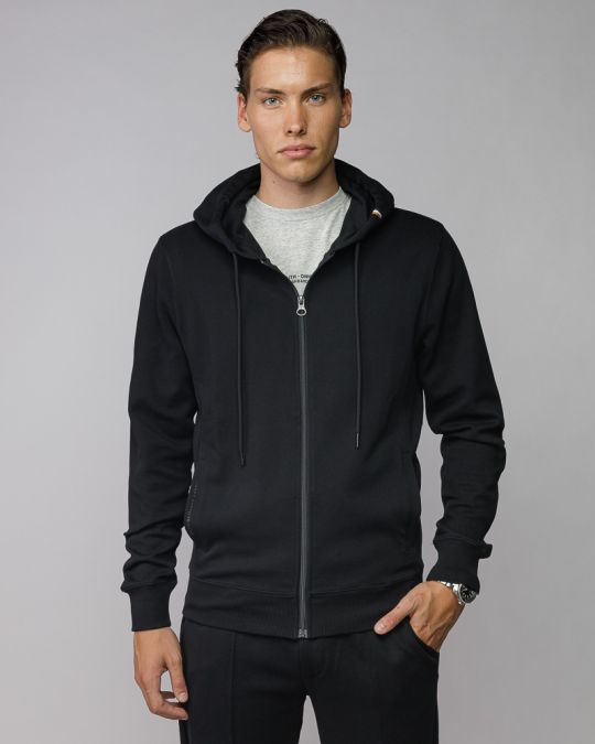 BLACK MEN'S ZIP SWEATER 1D25FW4088KA0701