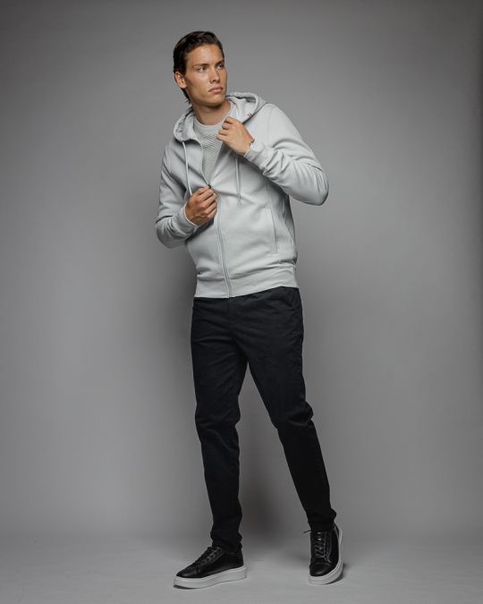 GREY MEN'S ZIP SWEATER 1D25FW4088KA0701