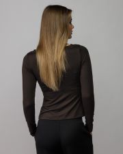 BROWN WOMEN'S LONG SLEEVE T-SHIRT