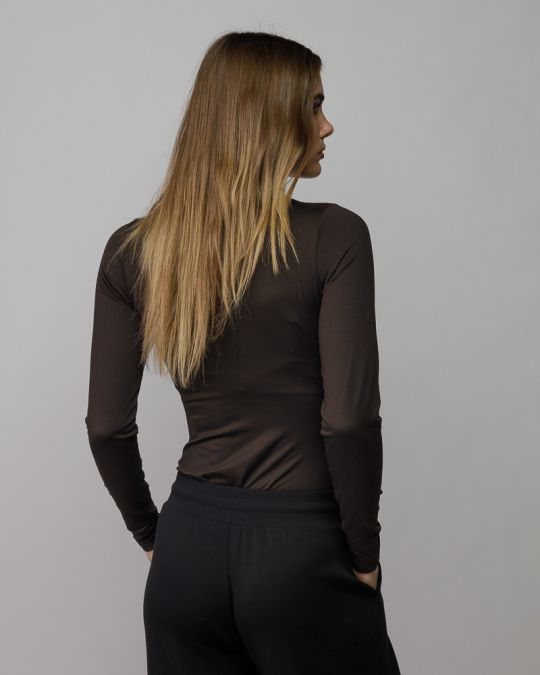 BROWN WOMEN'S LONG SLEEVE BODYSUIT 2D25FW4565BD0205