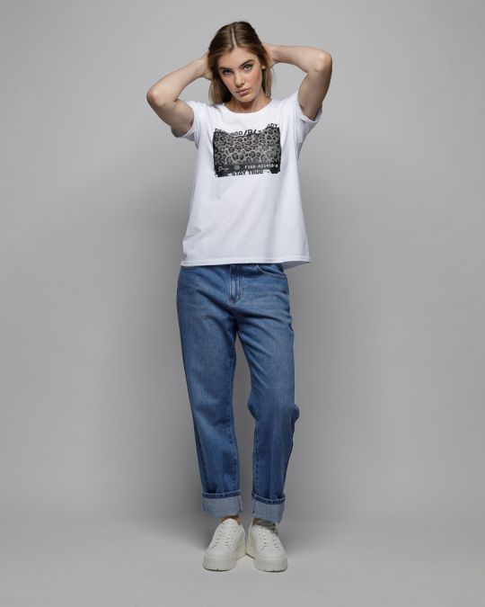 WHITE WOMEN'S SHORT SLEEVE T-SHIRT 2D25FW4522SS0224