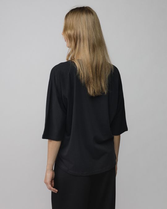 BLACK WOMEN'S SHORT SLEEVE T-SHIRT 2D25FW4520SS0224