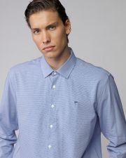 BLUE MEN'S COTTON SHIRT